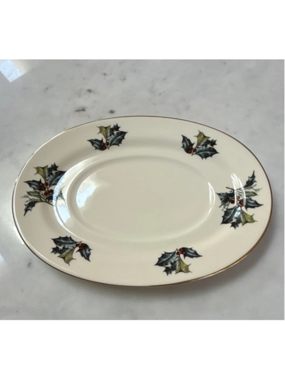 Lenox Winter Greetings Gravy Boat Underplate Holly Fine Ivory China Replacement